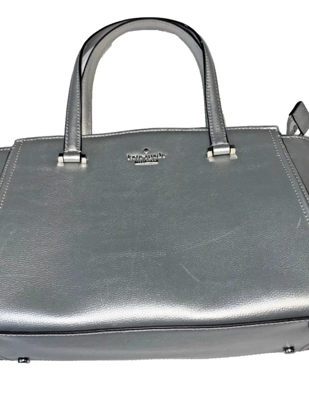 Kate Spade New York Patterson Drive Geraldine Satchel Bag in Silver, EUC